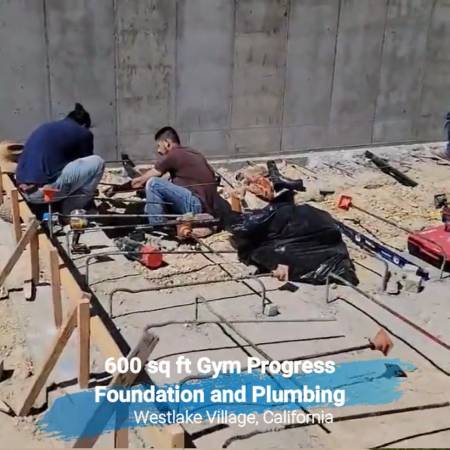 Gym foundation and plumbing